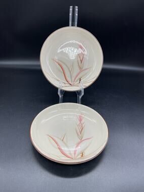 Vintage MCM Winfield True Porcelain Dragon Flower Set of 2 Bread Plates 7.5"